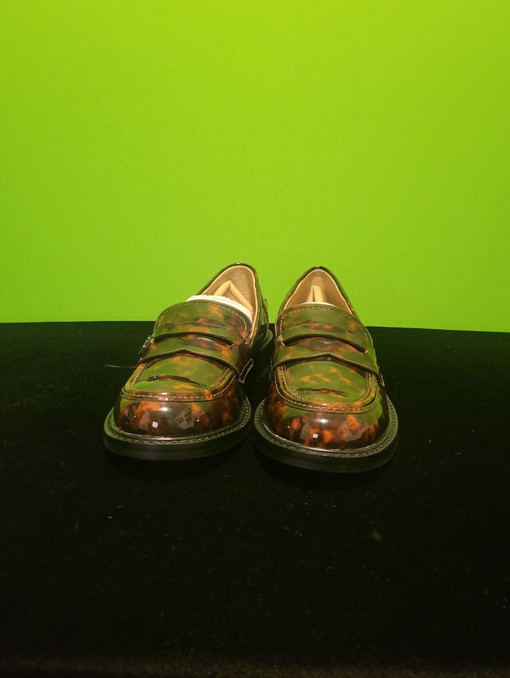 SAM EDELMANColin tortoiseshell glossed loafers Size 6